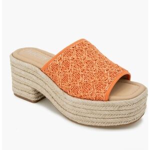 NEW Kenneth Cole Elisa Orange Woven Platform Sandals Size: 11